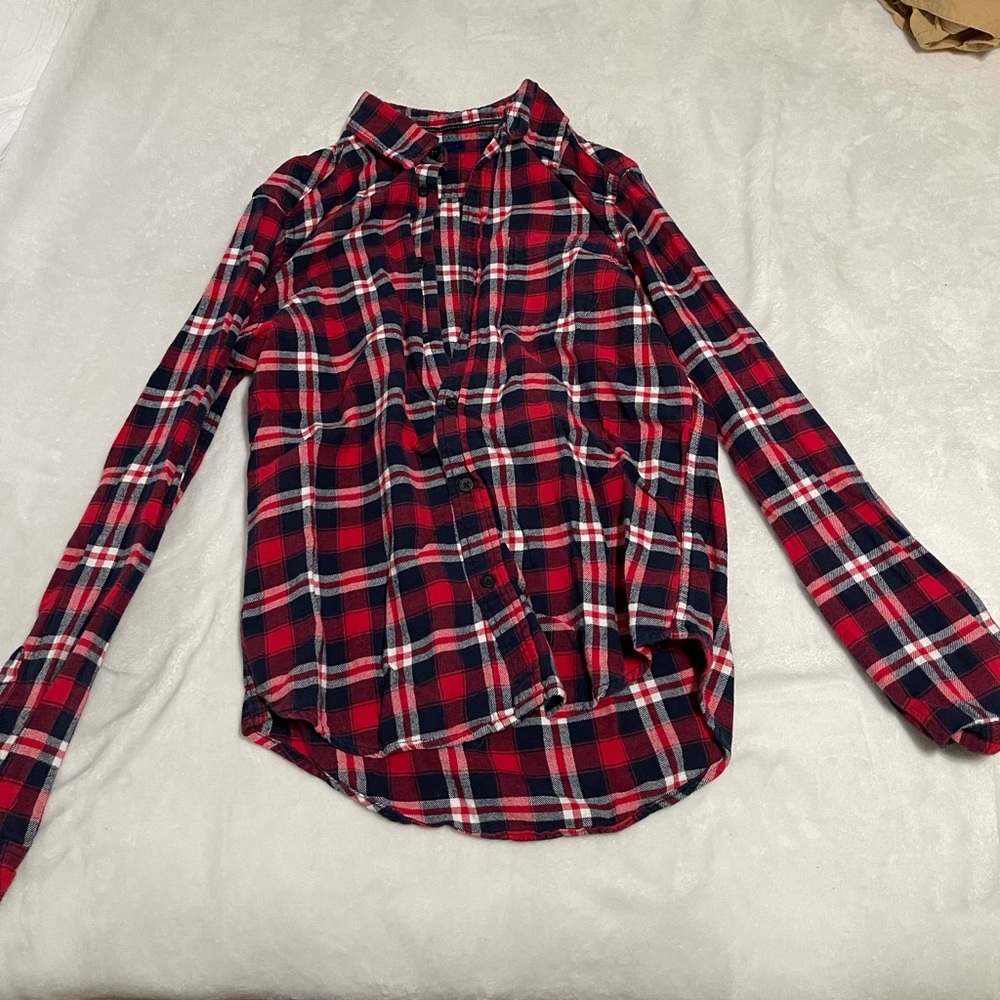 Red, white, and blue flannel